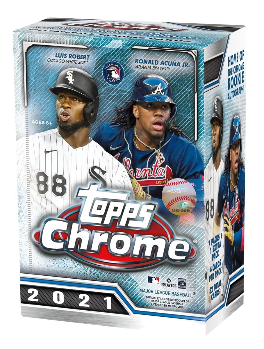 71AdshCBbKL.jpg Topps 2021 Chrome Baseball Blaster Box, 32 cards per box - Image 1