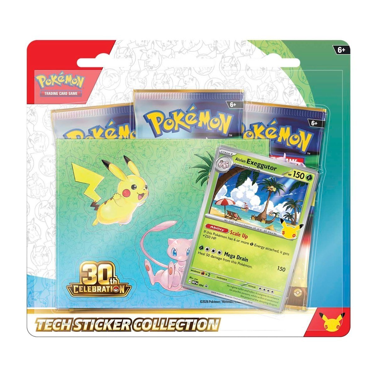 P11451_10-10449-121_01.jpg (Preorder) Pokémon 30th Celebration Tech Sticker Collection (Alolan Exeggutor) - Image 1