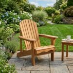 Halford Premium Ergonomic All-Weather Teak Adirondack Garden Lounge Chair