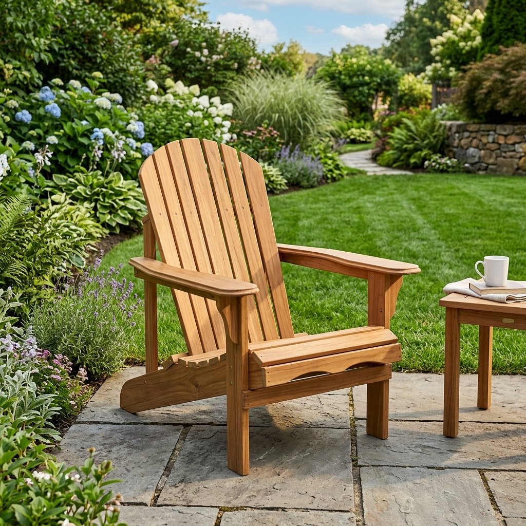 Halford Premium Ergonomic Teak Adirondack Garden Lounge Chair