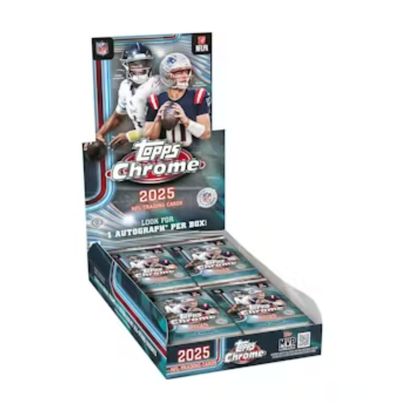 resizingforshopify-2026-04-13T103437.195.png 2025 Topps Chrome Football Hobby 12 Box Case - Image 1