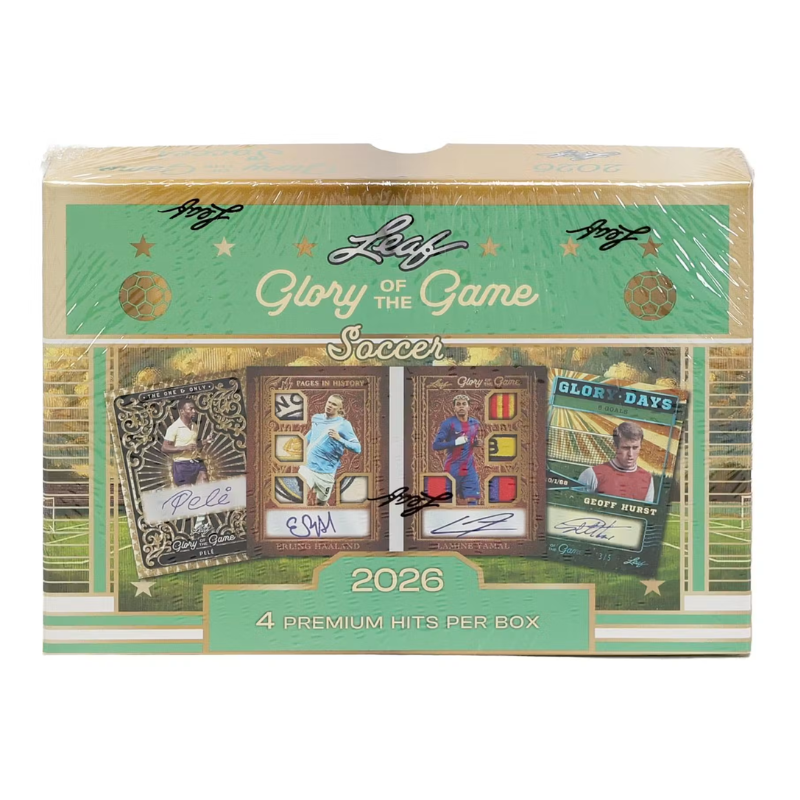 resizingforshopify-2026-07-02T121719.396.png 2026 Leaf Glory of the Game Soccer Hobby Box - Image 1