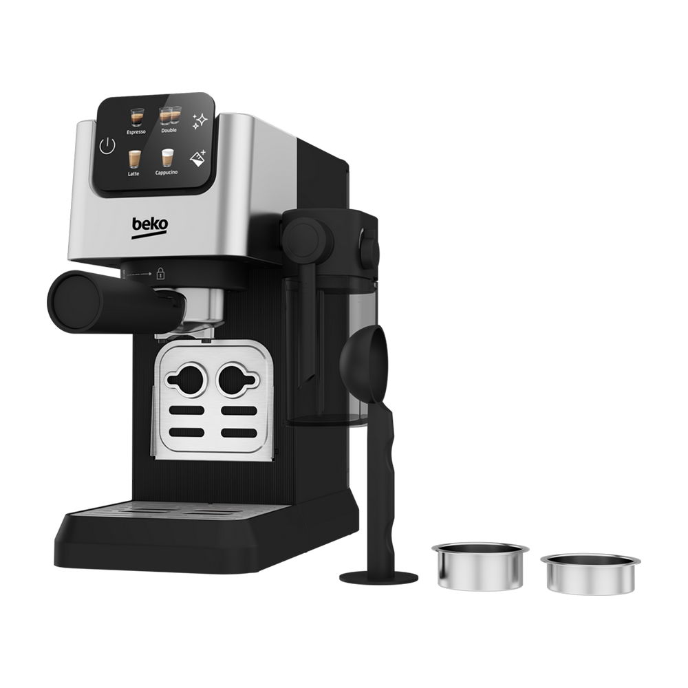 Beko CEP5304X CaffeExperto Semi Automatic Espresso Coffee Machine with Integrated Milk Jug Silver - Image 3